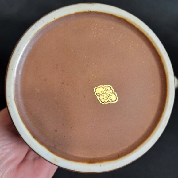 Otagiri Teapot Stoneware 4 cup Hand Crafted Japan Brown with Rattan Handle - Picture 8 of 8